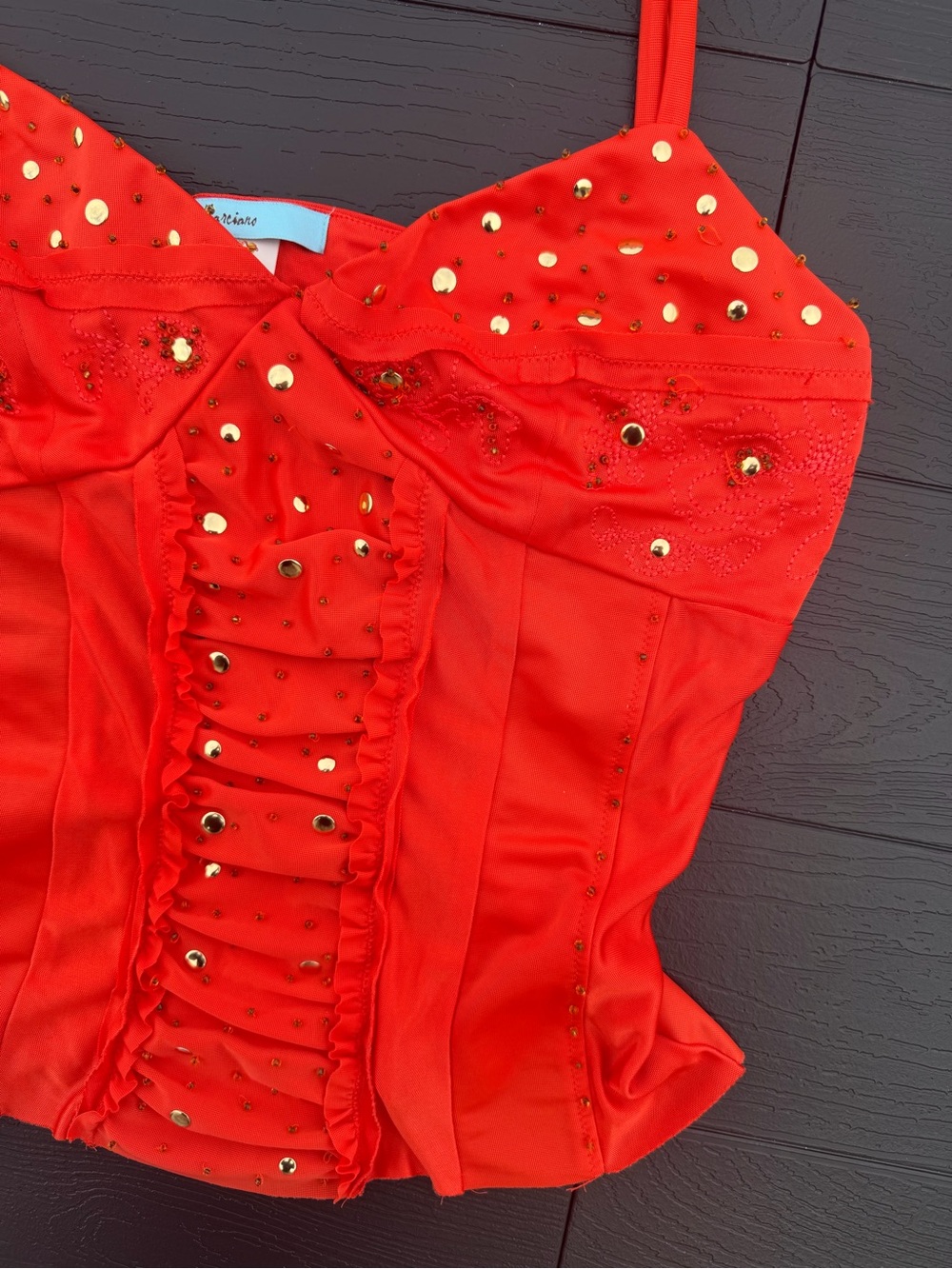 Marciano orange vintage y2k Studded Bustier Cami Top